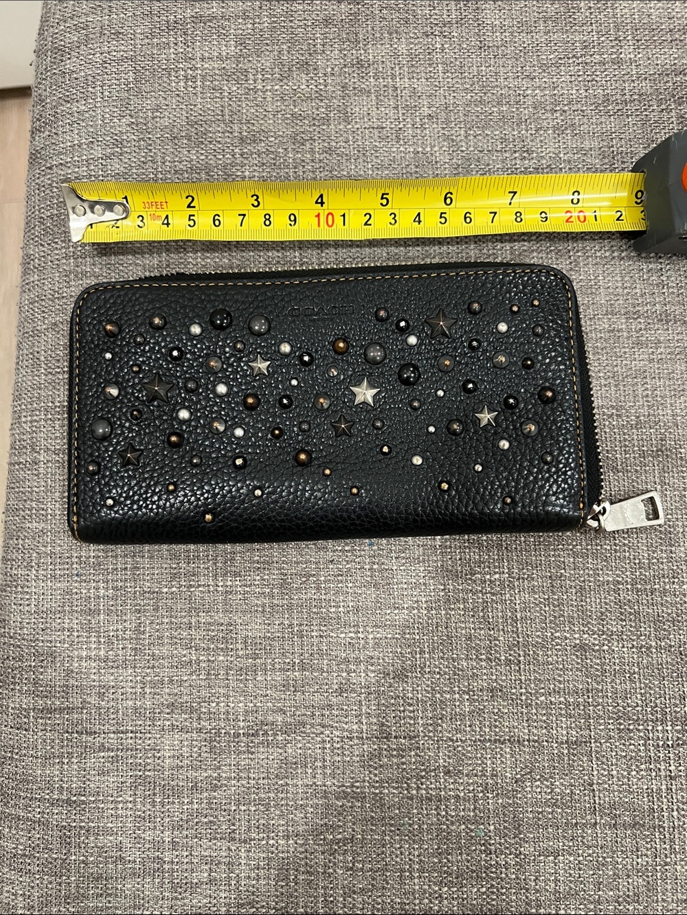 Coach Black Star & Stud Zip Wallet - Picture 10 of 14